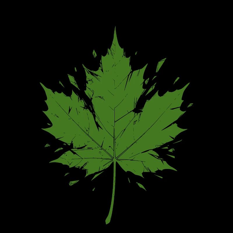 Green Maple Leaf with Splashes