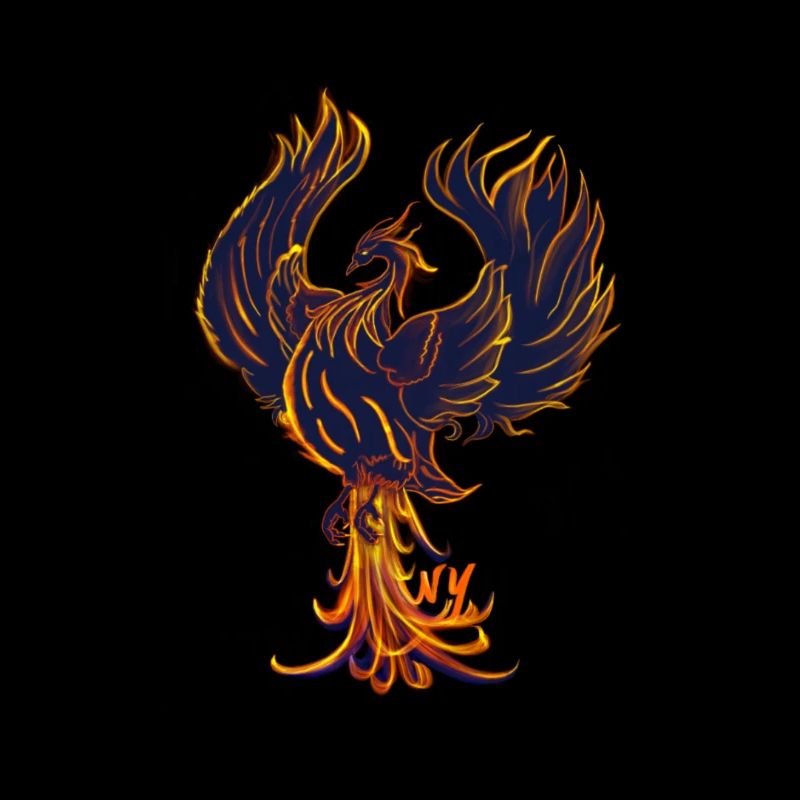 Fire phoenix in flames