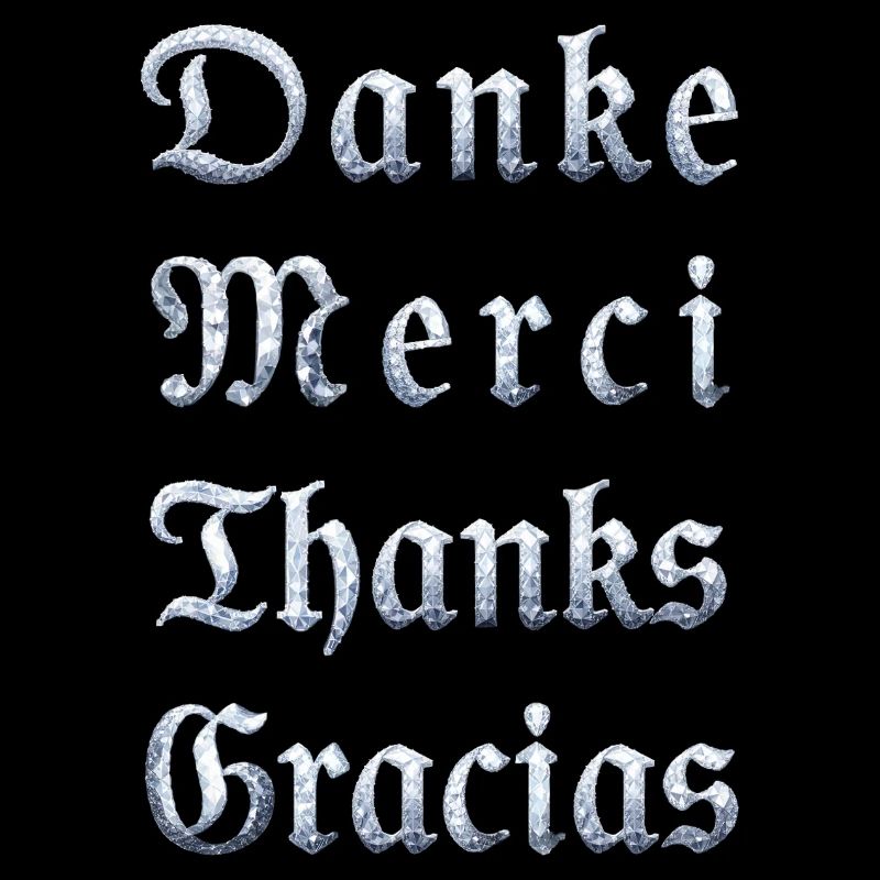 Multilinguale Dankesbotschaft Eiskristall