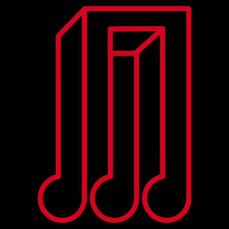 Red Geometric Music Note Optical Illusion 3D