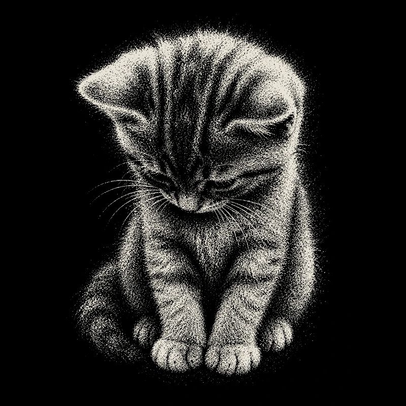 Trauriges Kätzchen Katze Süß Niedlich Kunst
