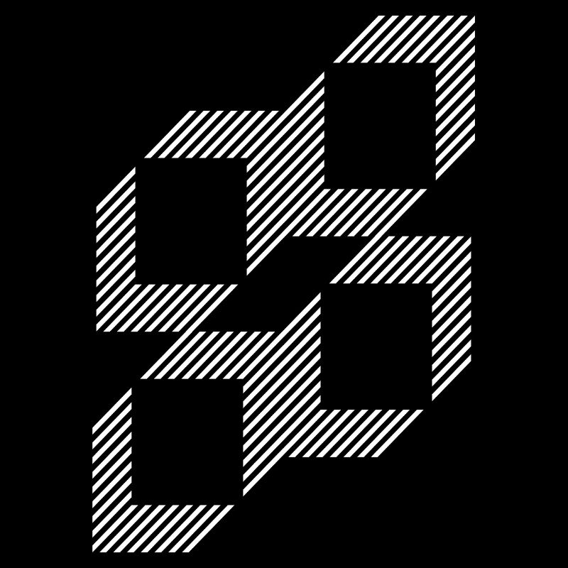 Geometric Stripe Squares Grid