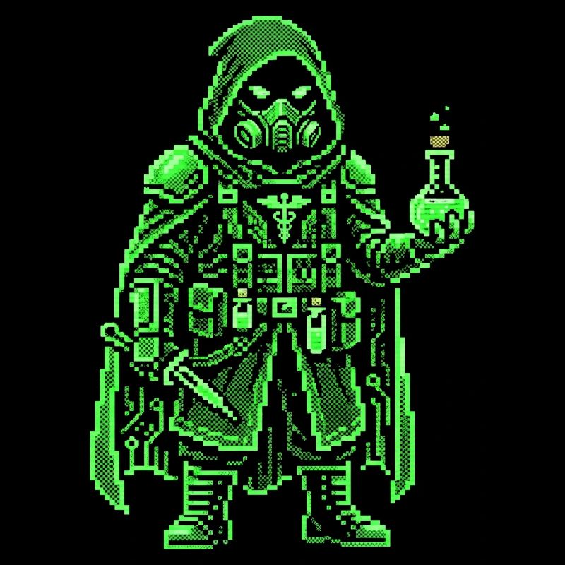 Punk Apotheker Pixel Art Retro Hacker