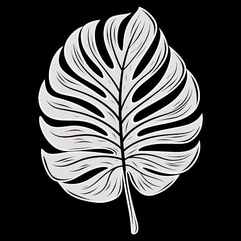 Cool Monstera Leaf, Plants Motif