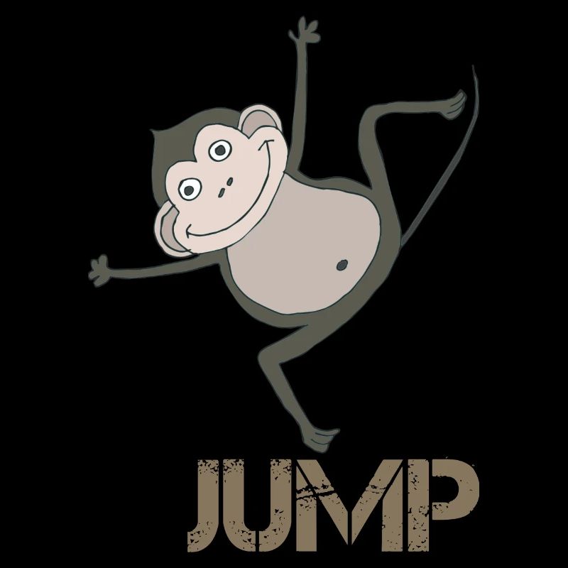 Playful monkey with jumping motif