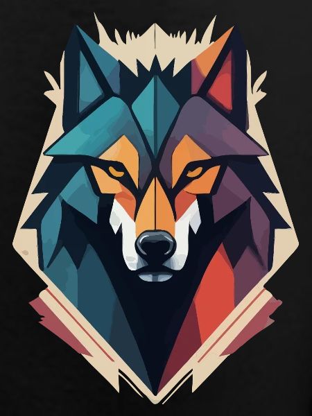 Geometric Wolf Head