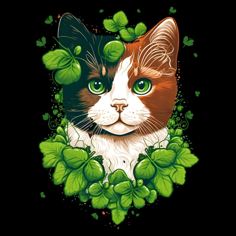 Cat with leaves frame