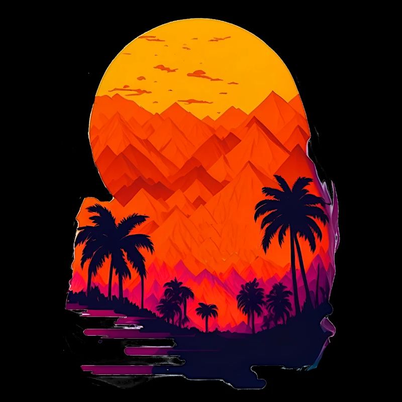 Coucher de soleil dans le désert