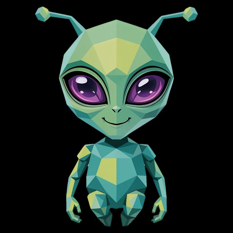 Alien - Cool Low Poly  Logo