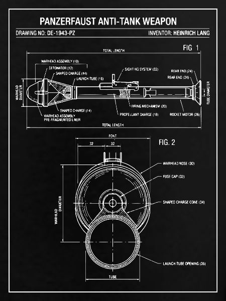 Panzerfaust-Panzerabwehr-Bauplan
