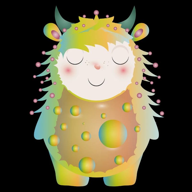 Monstre pastel mignon avec des cornes