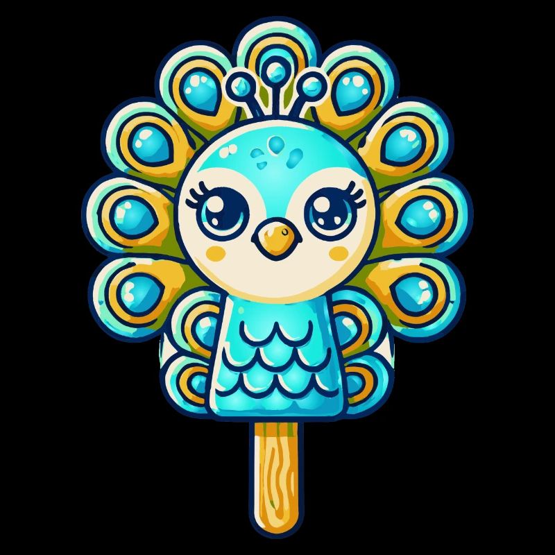 Une glace en forme de paon souriant