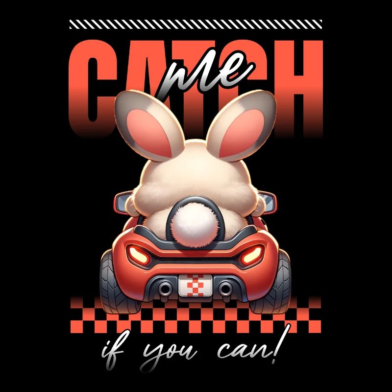 Bunny dans la voiture de course, attrape-moi
