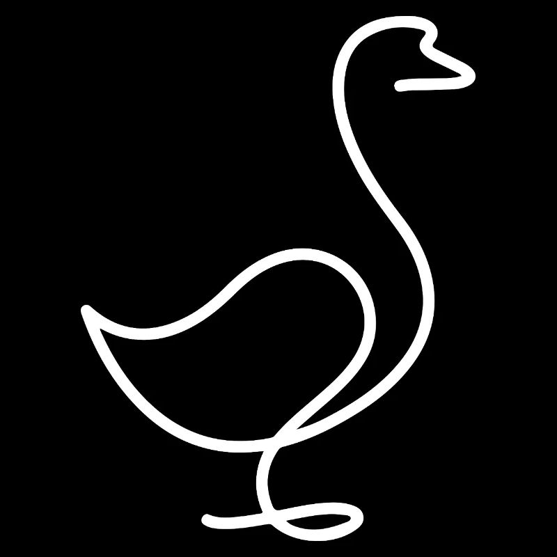 Ente oder Gans Skizze – minimalistisches Motiv