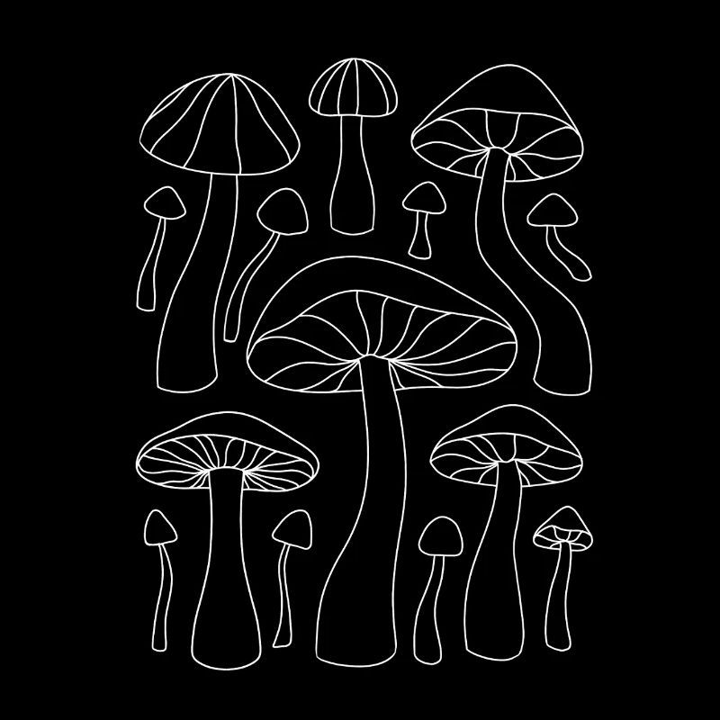 Lineart Mushroom Pattern