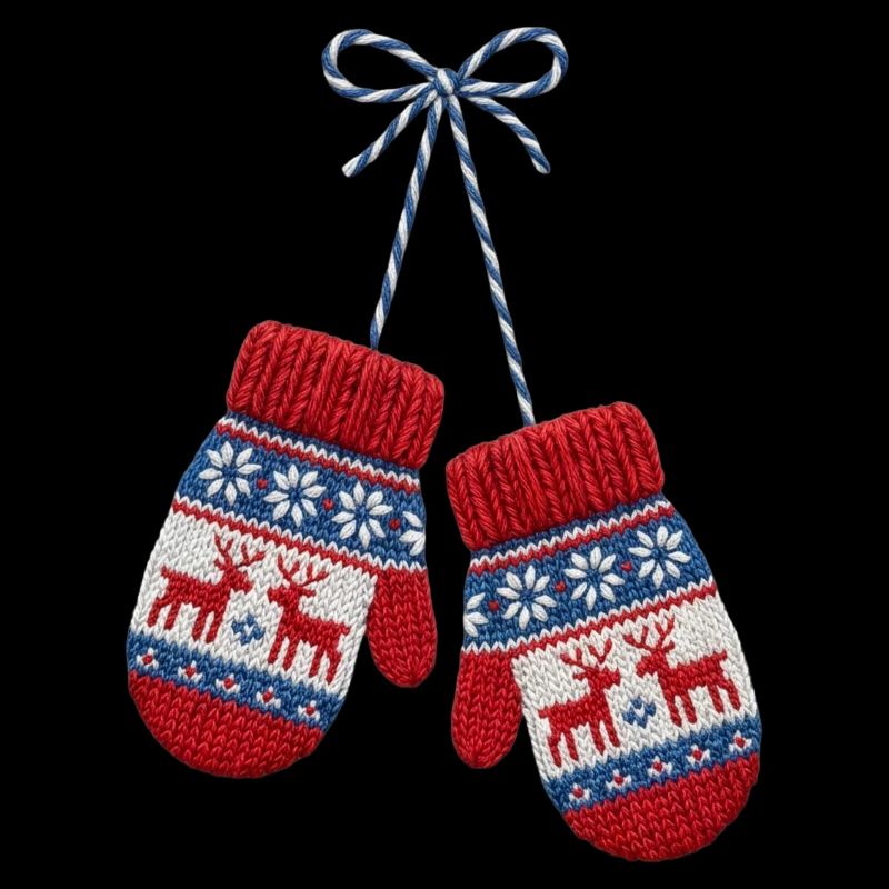 Moufles de Noël brodée (imprimé)