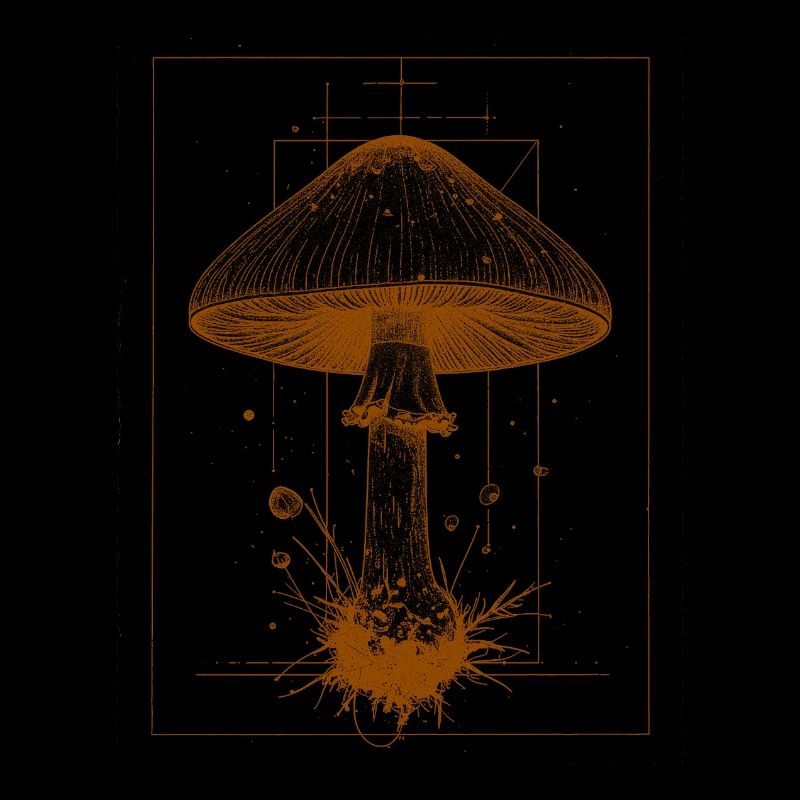 Geometric mushroom in orange