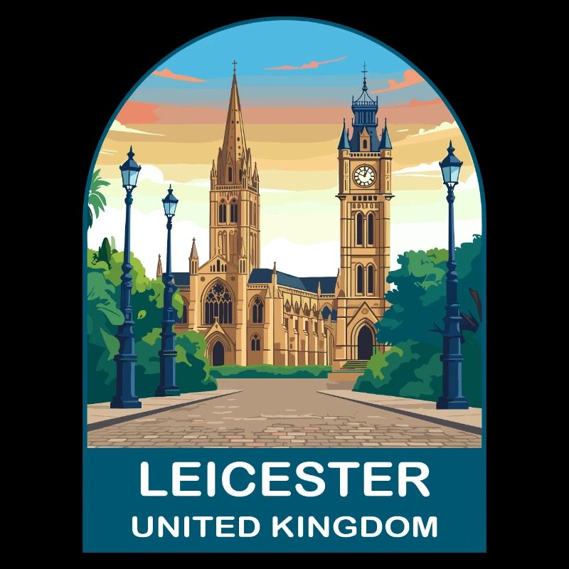 Conception d’affiche de voyage Leicester Skyline UK