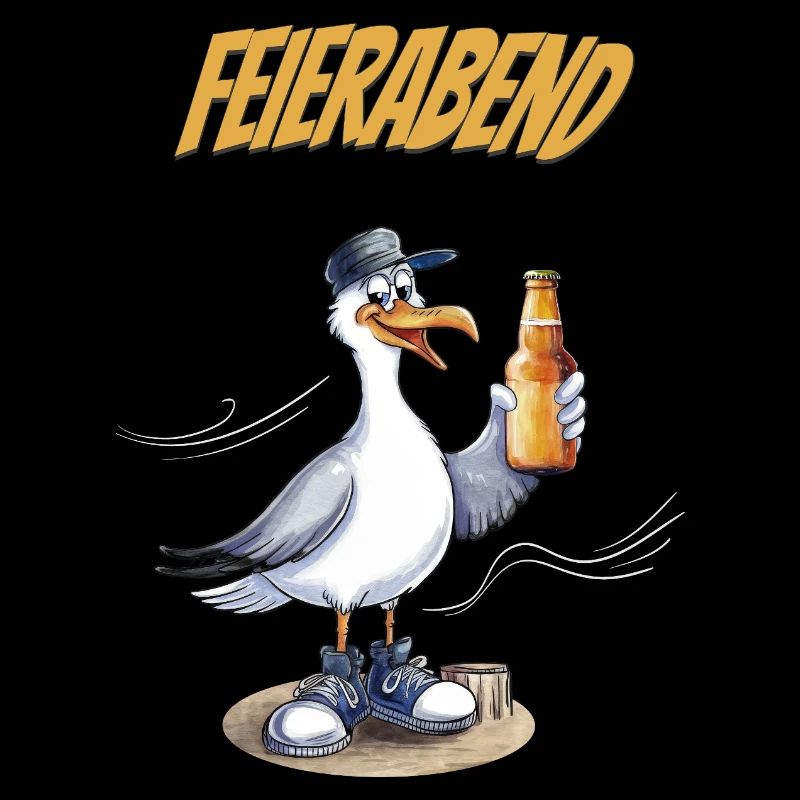 Feierabend Möwe Bierlustiger Spruch