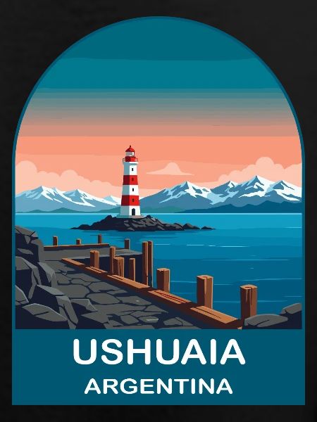 Ushuaia Argentina Vintage Retro Travel Poster