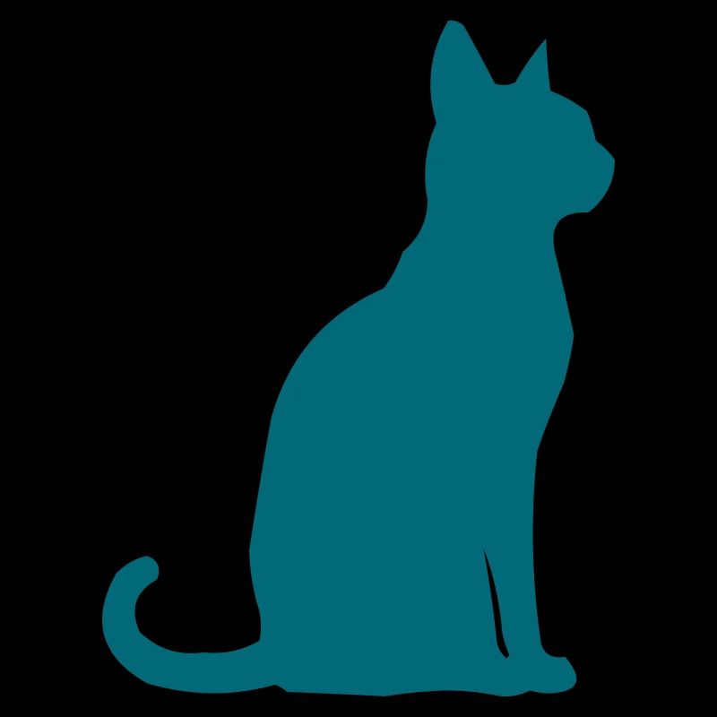 Teal Cat Silhouette