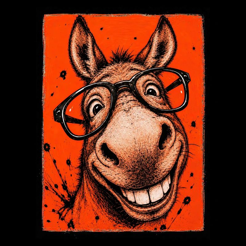 Nerdiger Esel mit Brille