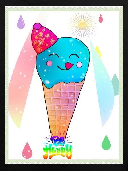 Kunterbunte Kawaii-Eiscreme