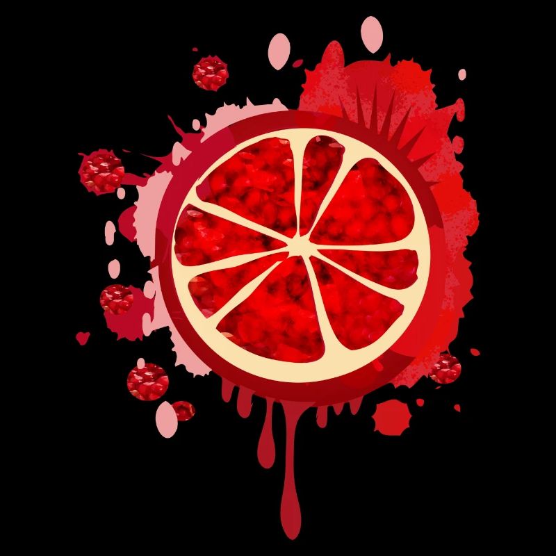 blutrotes Granatapfel Graffiti mit Kerne