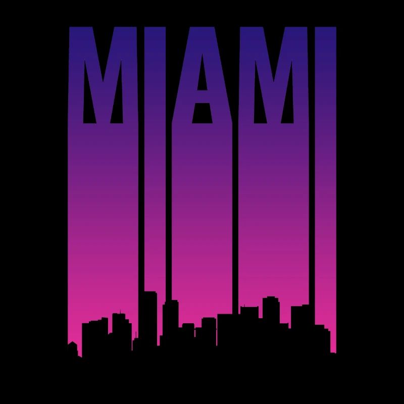 Miami Skyline Gradient Blue Pink