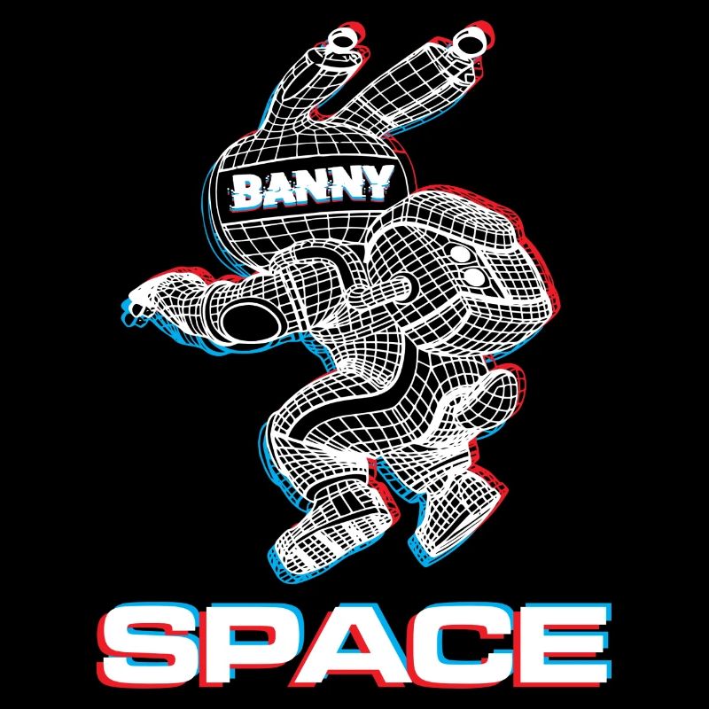 Lapin abstrait de l’espace avec effet 3D