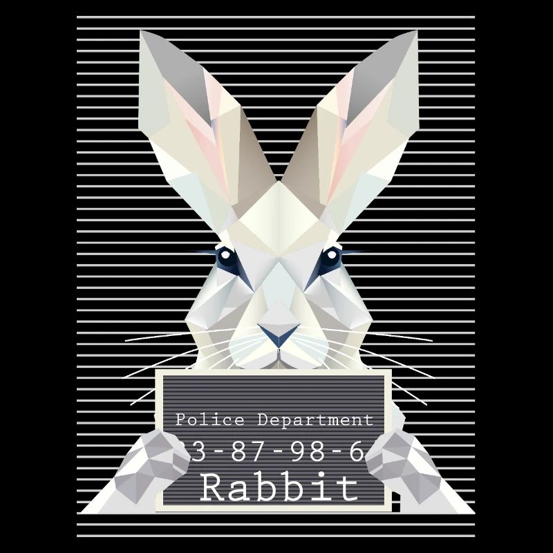Rabbit Mugshot – Bunny Humor in Geometry