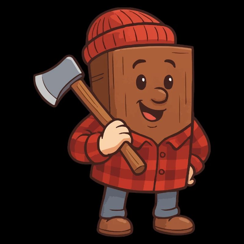 Bloc de bois avec hache Design joyeux
