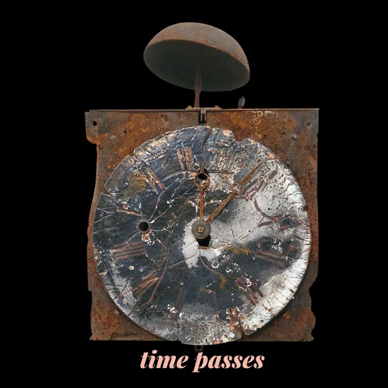 Rusty clock Time passes