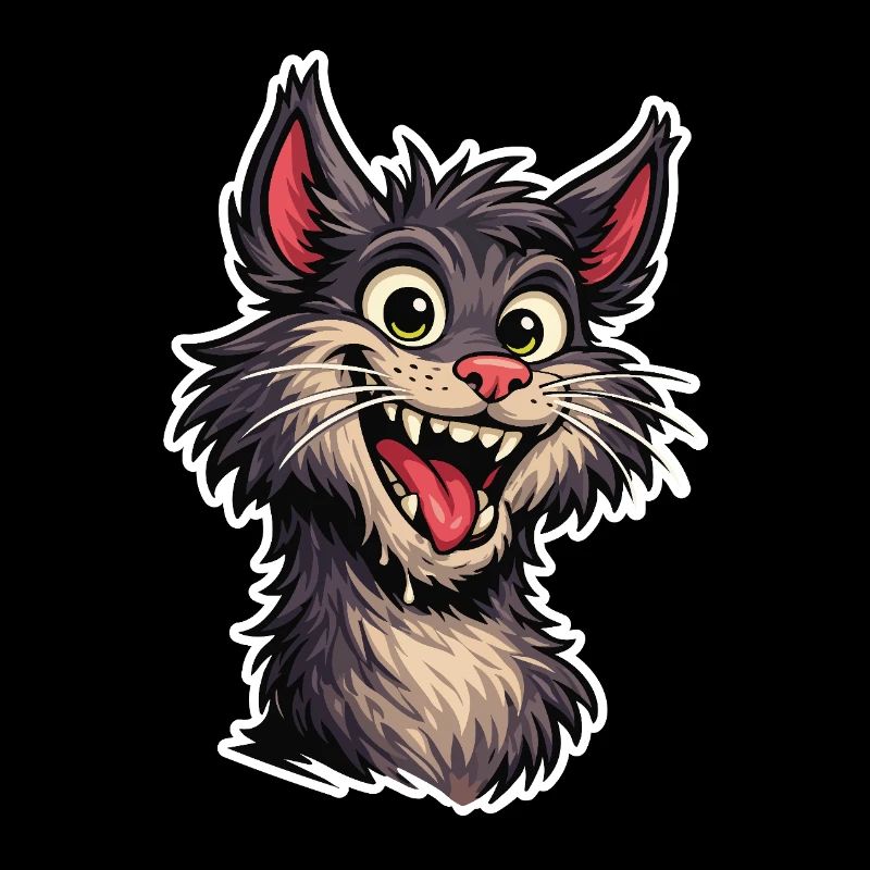 Image joyeuse d’un chat de dessin animé souriant