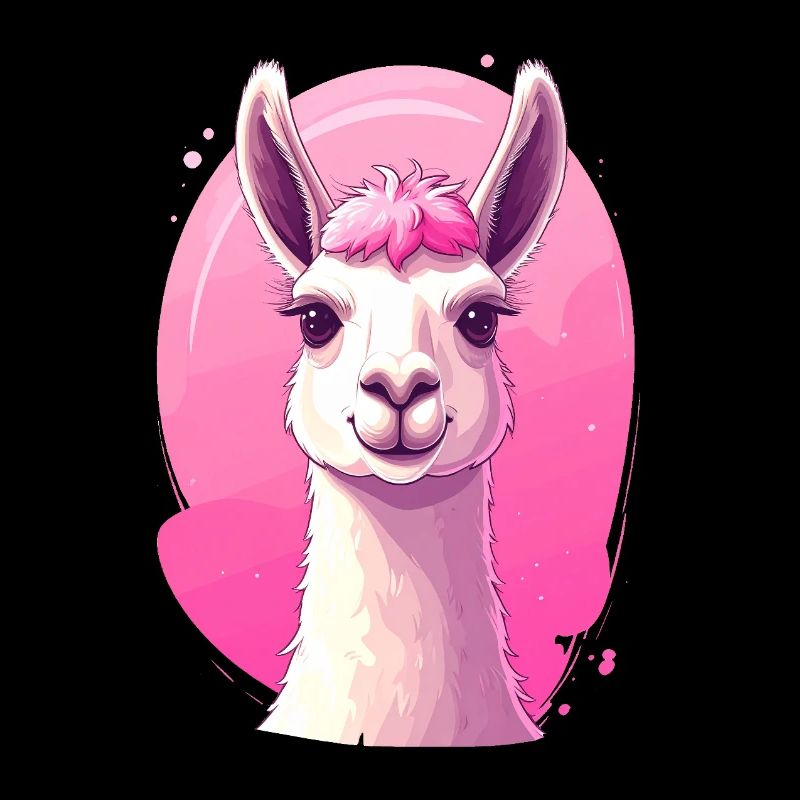 Lama / Alpaka vor pink