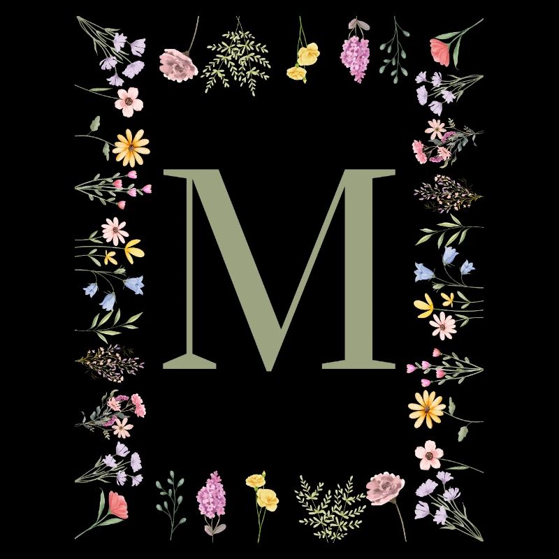 Monogramme floral initial M