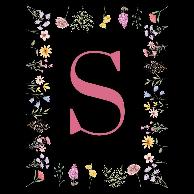 Initial S Blumenmonogramm