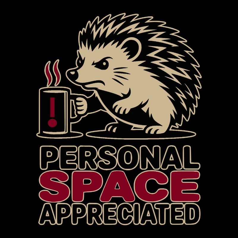 Grumpy Hedgehog Personal Space Introvert Coffee