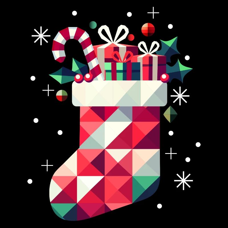Bas de Noël coloré plein de cadeaux