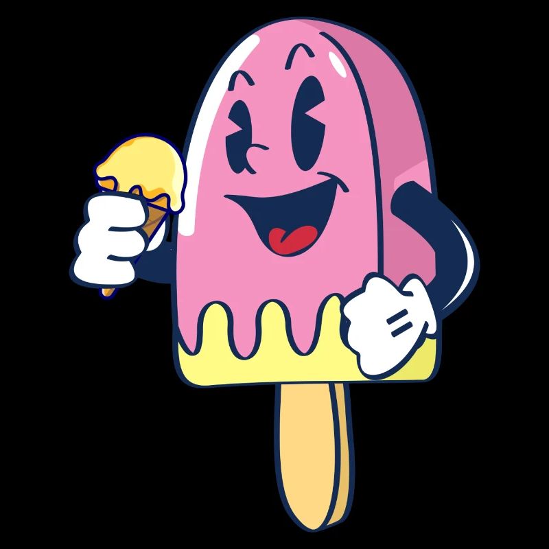 Fröhlicher Kindereis Charakter Eiscreme Eis