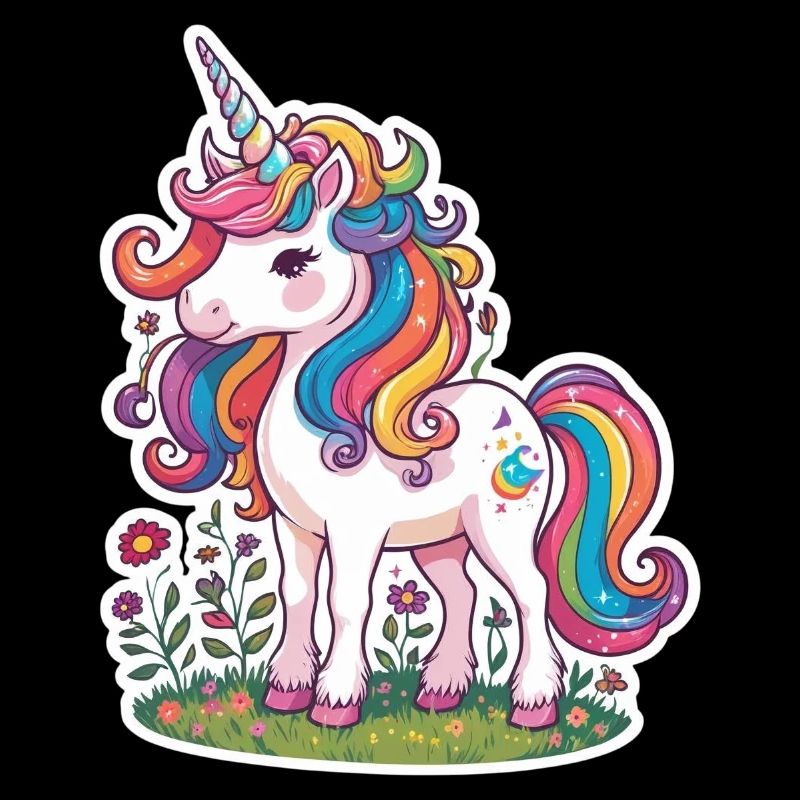 Licorne champ de fleurs