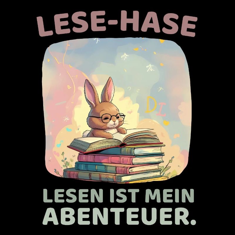 Rabbit reading with adventure style