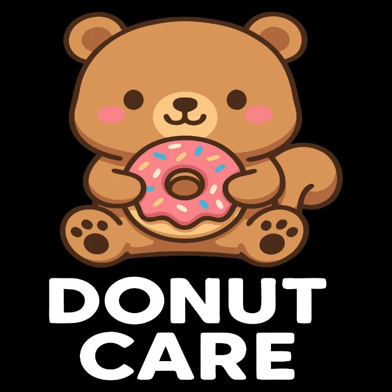 Cuddly bear with donut accessory
