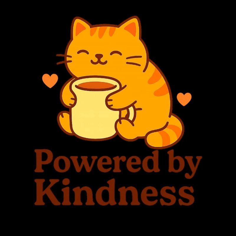 Cute Tigger with Coffee and Kindness Motto
