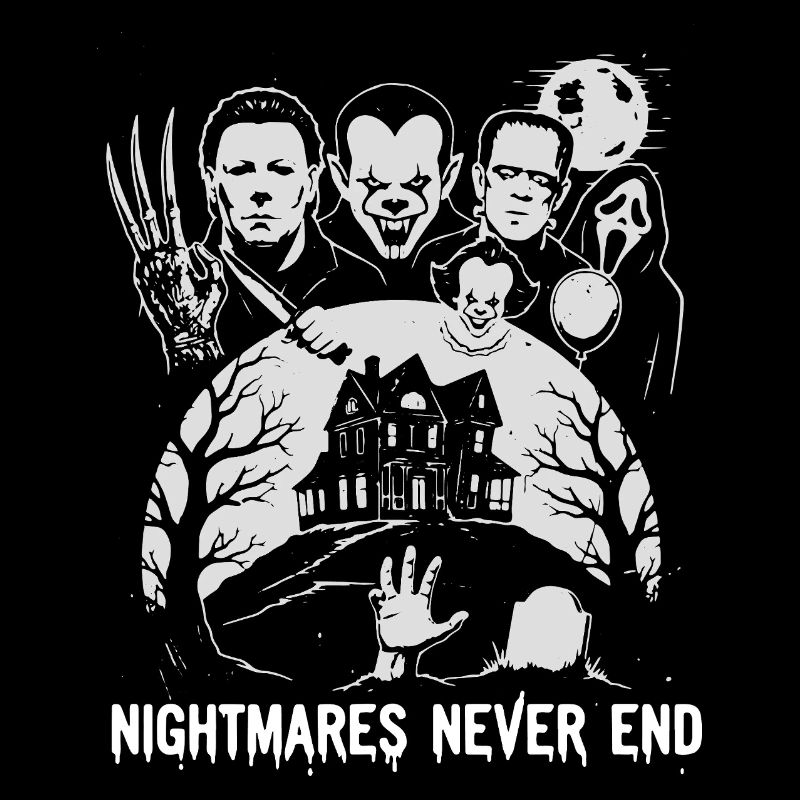 Nightmares Never End Horror Illustration