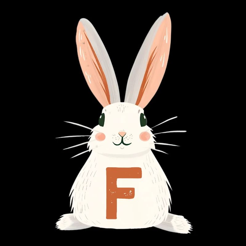 F Letter - Bunny - Customizable