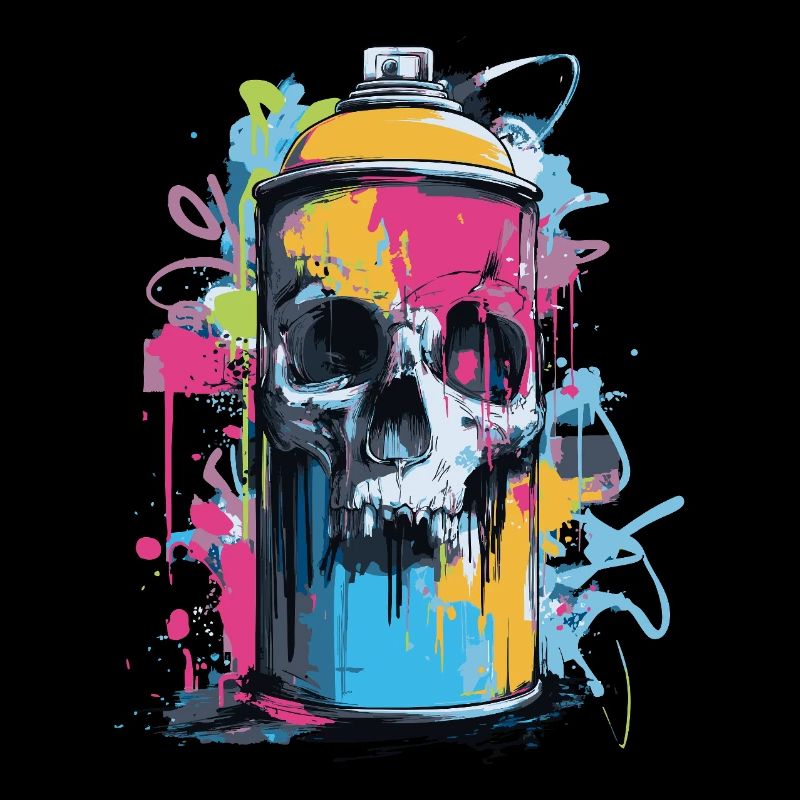Spray à graffitis de crâne