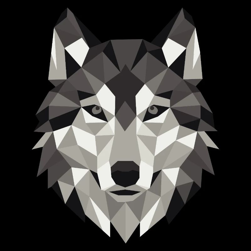 Wolf Head Lowpoly Geometry