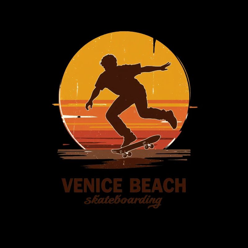 Venice Beach Sunset Skateboarder