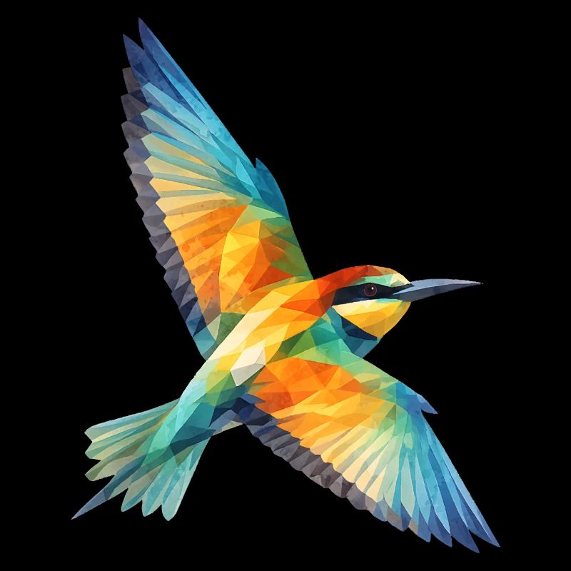 Art polygonal low polygon de Bee-Eater Bird